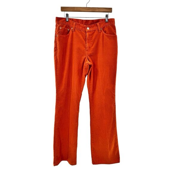 Vintage Y2K Levis 517 Slim Boot Cut Corduroy Pants Women Juniors 13 Burnt Orange - Picture 1 of 7